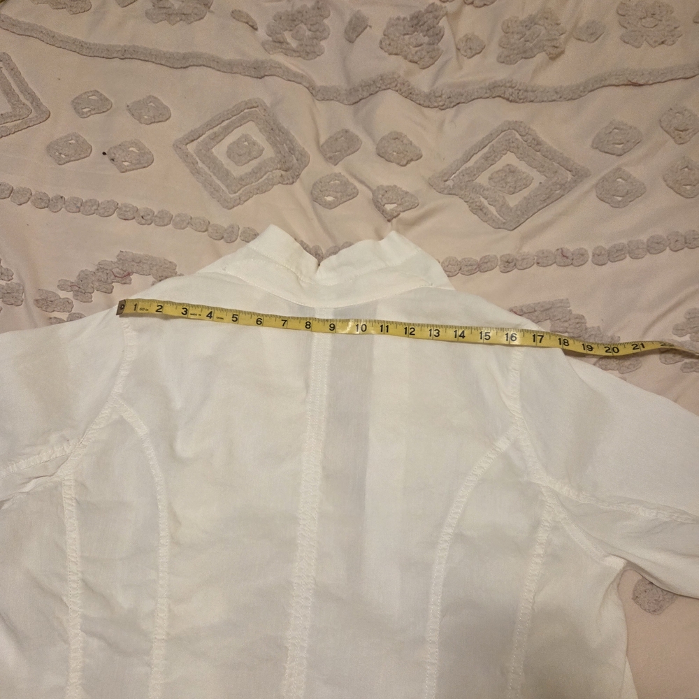 Eileen Fisher Woman 1X Linen Blend Open Front Drape Jacket Ivory Italian Fabric - Picture 6 of 10